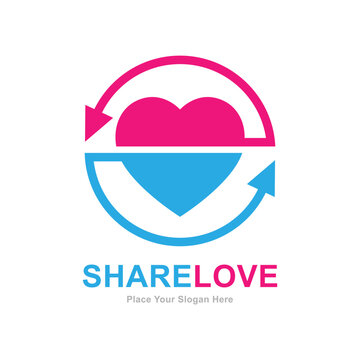 Share love with arrow vector logo template. Suitable for business, web, health, people
