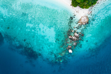 Beautiful drone view of island in Asia