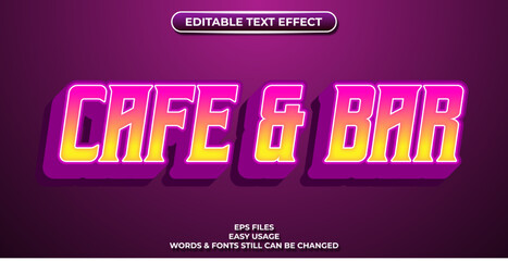 Obraz premium editable text effect cafe and bar