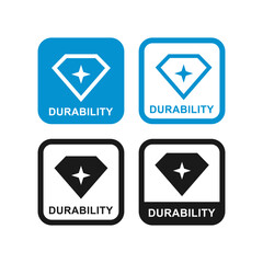 Durability with diamond badge logo template