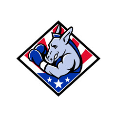 American Donkey Boxer USA Mascot