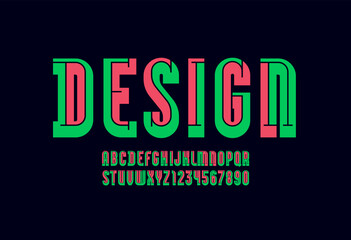 Design font, modern alphabet, trendy letters and numbers for you design