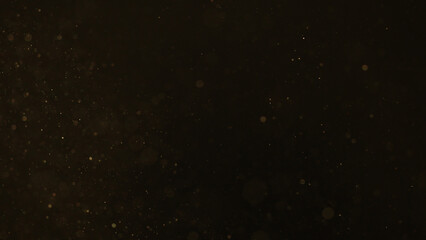 real dust particles floating over black background