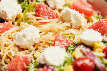 pasta with tomato sauce and cheese