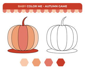 Coloring book for children, hot coffee with a bun, autumn children game