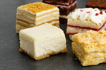 Assorted Cakes and Sweets Deserts Chocolate late cheescake