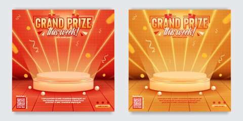 Grand prize event and invitation social media template