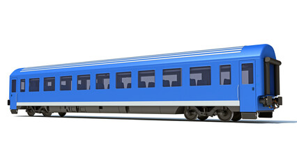 Fototapeta premium Passenger train Car 3D rendering on white background