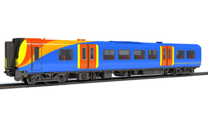 Obraz premium Locomotive train 3D rendering on white background