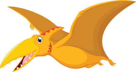  cartoon Cute pterodactyl flying, isolated on white background © ROFIDOHTUL