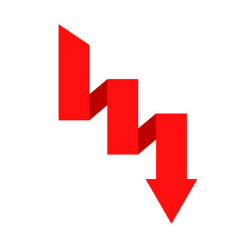 downward chart arrow icon vector illustration isolated on white background