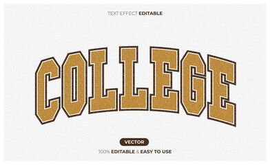 College text effect, grunge text style editable