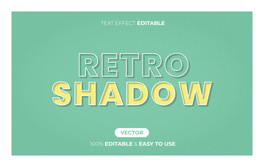 Editable retro text effect, modern shadow text style