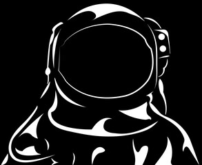 black and white sketch of an astronaut