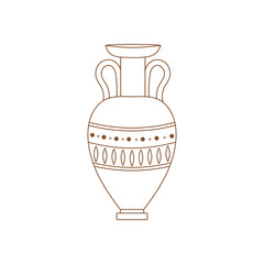 Linear Greek vase or amphoras. Vase pottery, ancient pot Greek. Vector design.