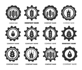 Set of vector templates agro label, emblem, badge.