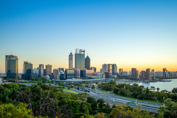 Fototapeta premium skyline of perth at night in western australia