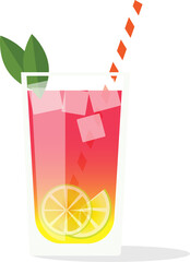 Cocktail glass, Colorful cocktail , Simple icon of cocktail