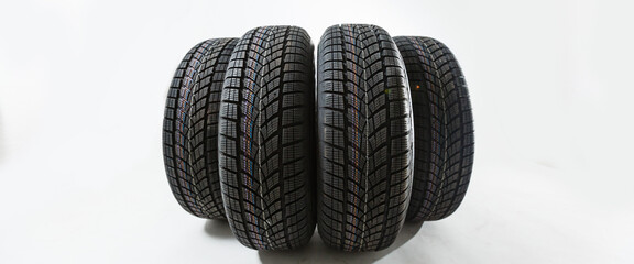 Car tire isolated on white background.