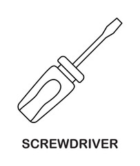 Coloring page with Screwdriver for kids