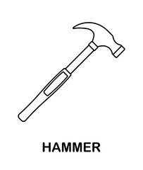 Coloring page with Hammer for kids