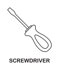 Coloring page with Screwdriver for kids