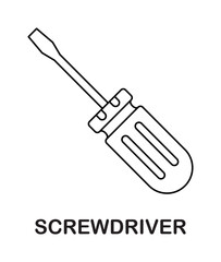 Coloring page with Screwdriver for kids