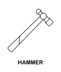 Coloring page with Hammer for kids