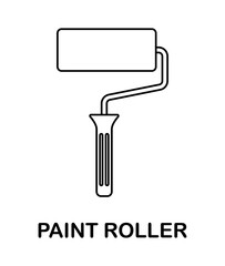 Coloring page with Paint roller for kids