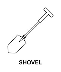 Coloring page with Shovel for kids