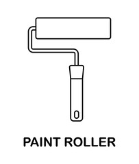 Coloring page with Paint roller for kids