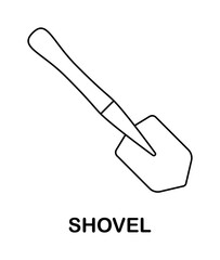 Coloring page with Shovel for kids