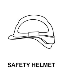 Coloring page with Safety helmet brush for kids