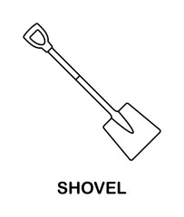 Coloring page with Shovel for kids