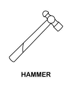 Coloring page with Hammer for kids