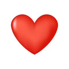 Red heart. Realistic 3d design icon heart symbol love. Vector illustration