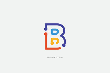 B Letter Logo Vector Concept Icon Trademark. Universal B Logotype Brand