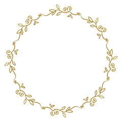 Wreath - vector golden decorative elegant border.