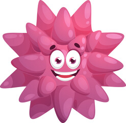 Cartoon funny purple virus vector character
