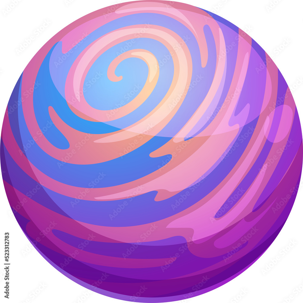 Poster blue space planet with pink nebula gui vector icon