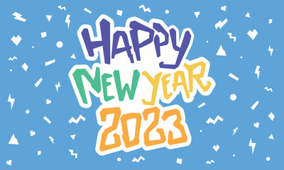 2023 Blue Happy New Year Background Vector