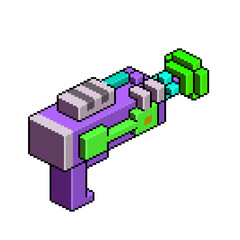 Obraz premium Toy gun colorful pixel art