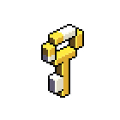 Obraz premium Key cartoon isometric pixel art