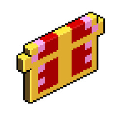 Treasure chest cartoon isometric pixel art