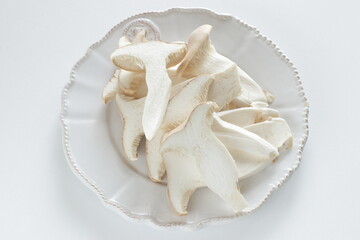 Sliced Japanese oyster mushroom, for vegetarian cooking ingredient