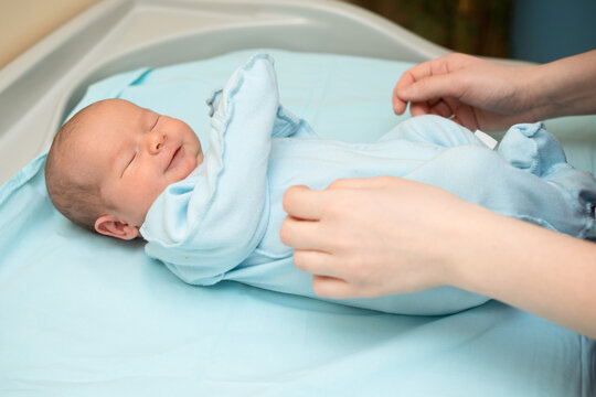 Beautiful baby boy newborn in the hospital