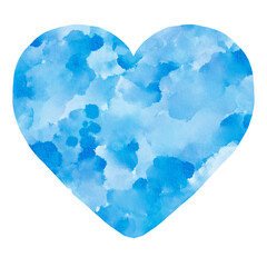 Blue Heart Watercolor Paint Stain Background