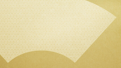 Oriental golden background material using a fan