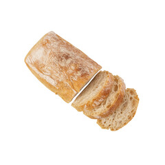 Ciabatta Bread cutout, Png file.