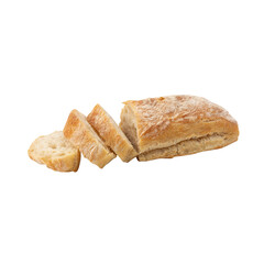 Ciabatta Bread cutout, Png file.